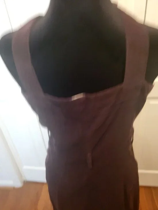 Universal Thread Brown Corduroy Jumper Dress Pockets L Cottage Peasant Milkmaid - Picture 3 of 9